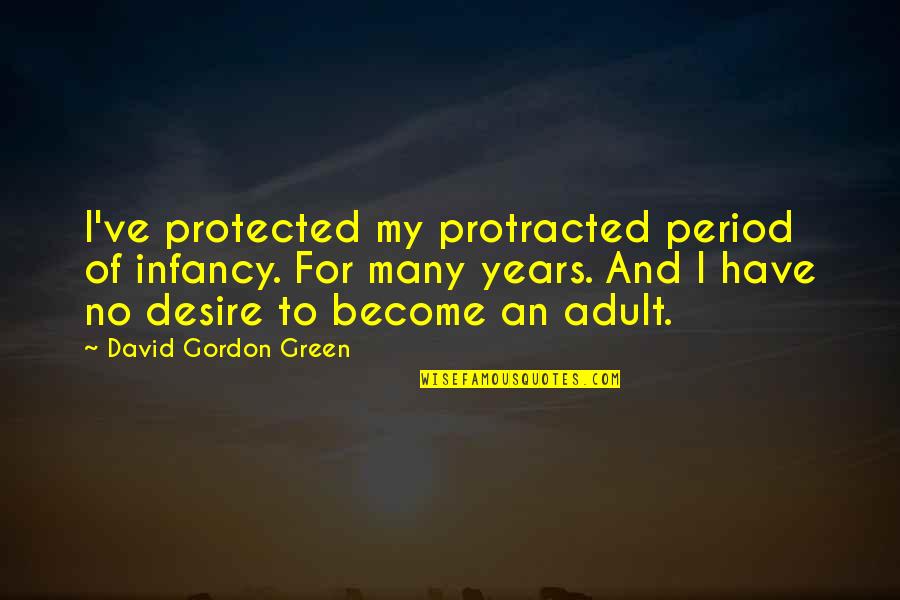 Clyde Drexler Quotes By David Gordon Green: I've protected my protracted period of infancy. For