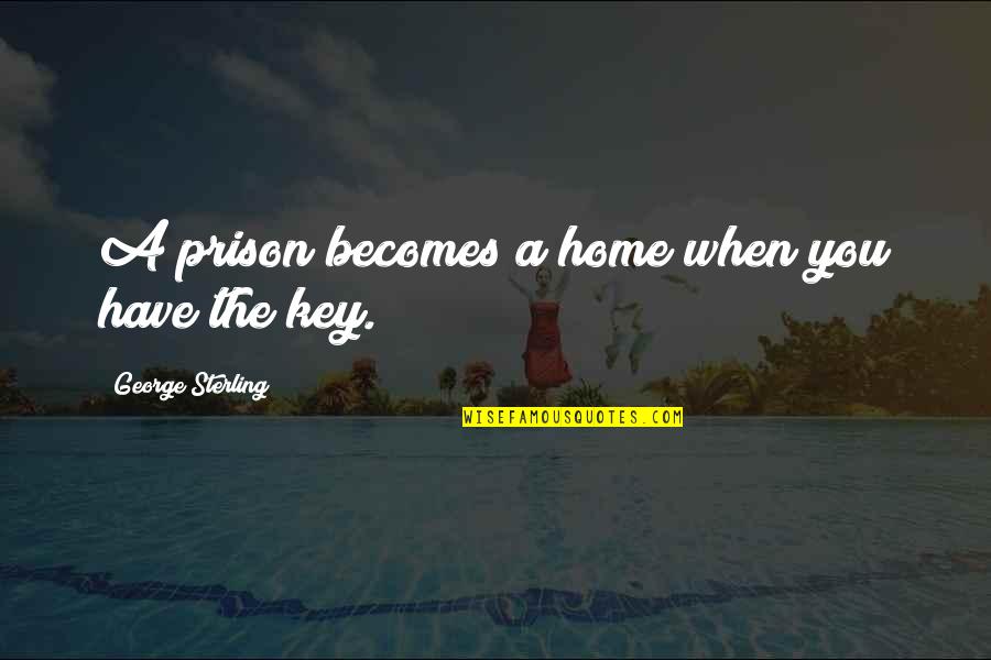 Clyster Videos Quotes By George Sterling: A prison becomes a home when you have