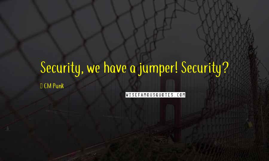 CM Punk quotes: Security, we have a jumper! Security?