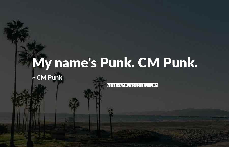 CM Punk quotes: My name's Punk. CM Punk.