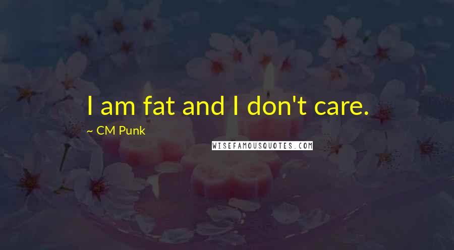 CM Punk quotes: I am fat and I don't care.