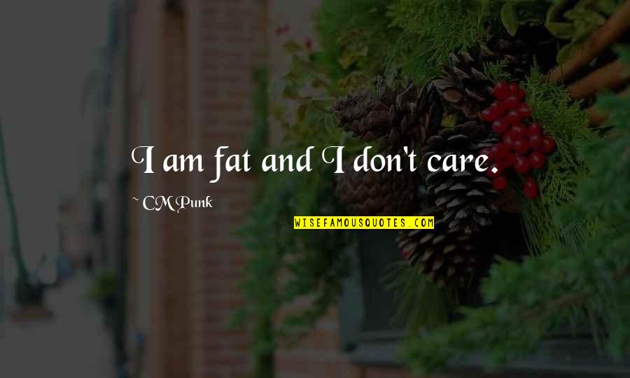 Cm Punk Quotes By CM Punk: I am fat and I don't care.