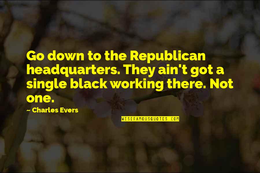 Cme Livestock Quotes By Charles Evers: Go down to the Republican headquarters. They ain't