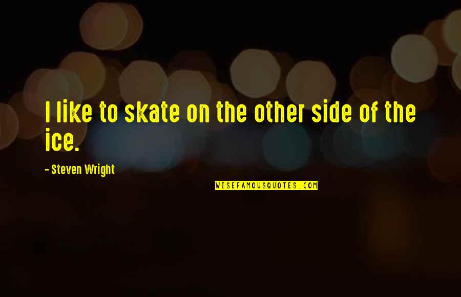 Cmg Mortgage Quotes By Steven Wright: I like to skate on the other side