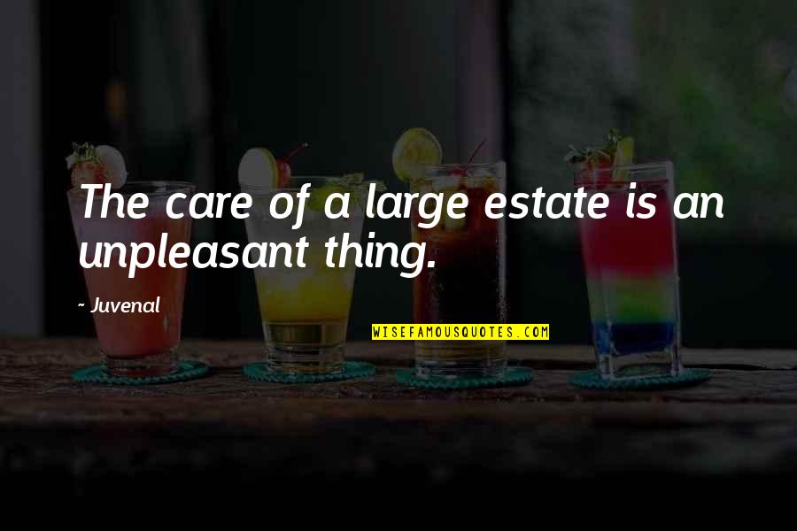 Cnbc Uxx Quotes By Juvenal: The care of a large estate is an