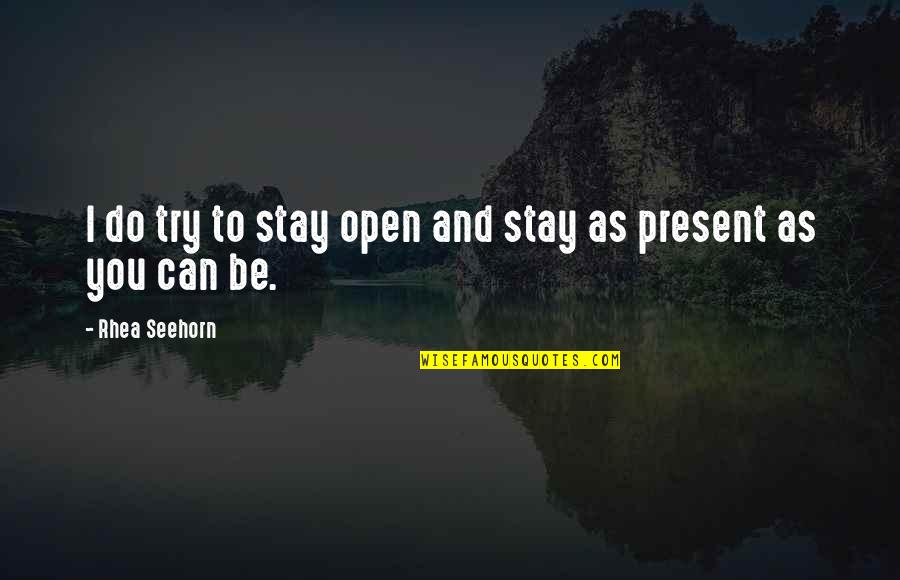 Cnckitsplus Quotes By Rhea Seehorn: I do try to stay open and stay Cnckitsplus Quotes By Rhea Seehorn: I do try to stay open and stay