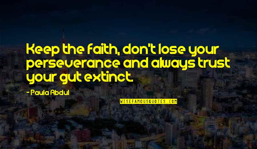Cnever Quotes By Paula Abdul: Keep the faith, don't lose your perseverance and