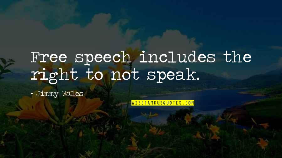 Cnut King Quotes By Jimmy Wales: Free speech includes the right to not speak.