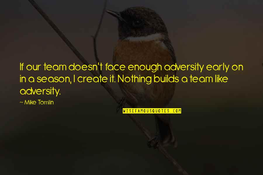 Co Create Quotes By Mike Tomlin: If our team doesn't face enough adversity early Co Create Quotes By Mike Tomlin: If our team doesn't face enough adversity early