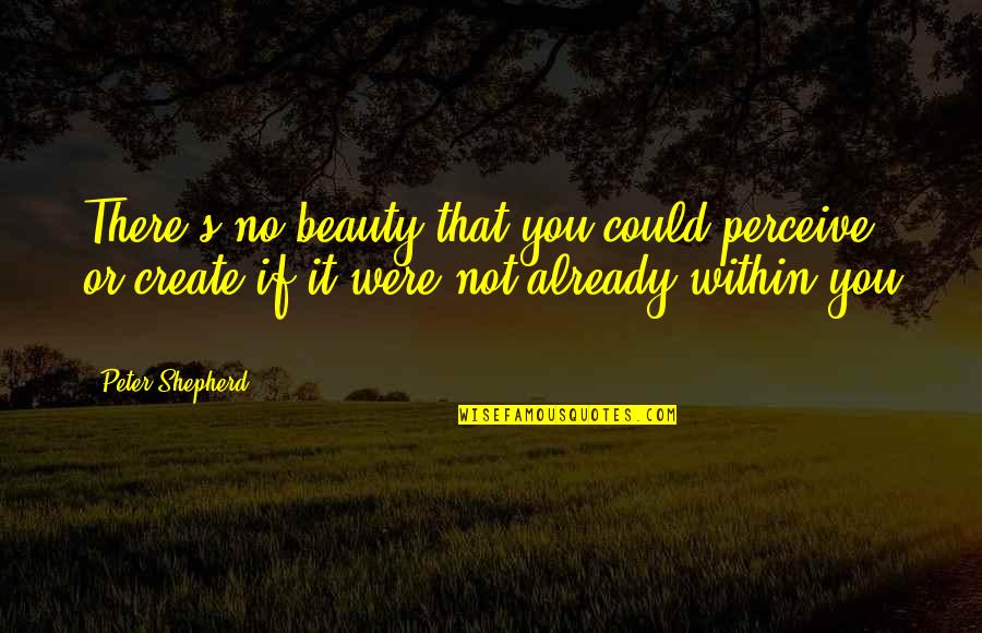 Co Create Quotes By Peter Shepherd: There's no beauty that you could perceive or Co Create Quotes By Peter Shepherd: There's no beauty that you could perceive or