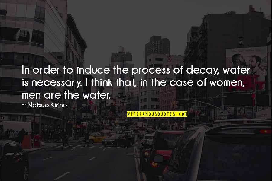 Coach Chris Petersen Quotes By Natsuo Kirino: In order to induce the process of decay, Coach Chris Petersen Quotes By Natsuo Kirino: In order to induce the process of decay,