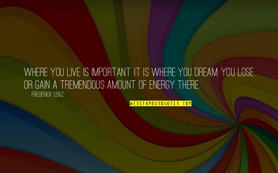 Coach Gregg Marshall Quotes By Frederick Lenz: Where you live is important. It is where Coach Gregg Marshall Quotes By Frederick Lenz: Where you live is important. It is where