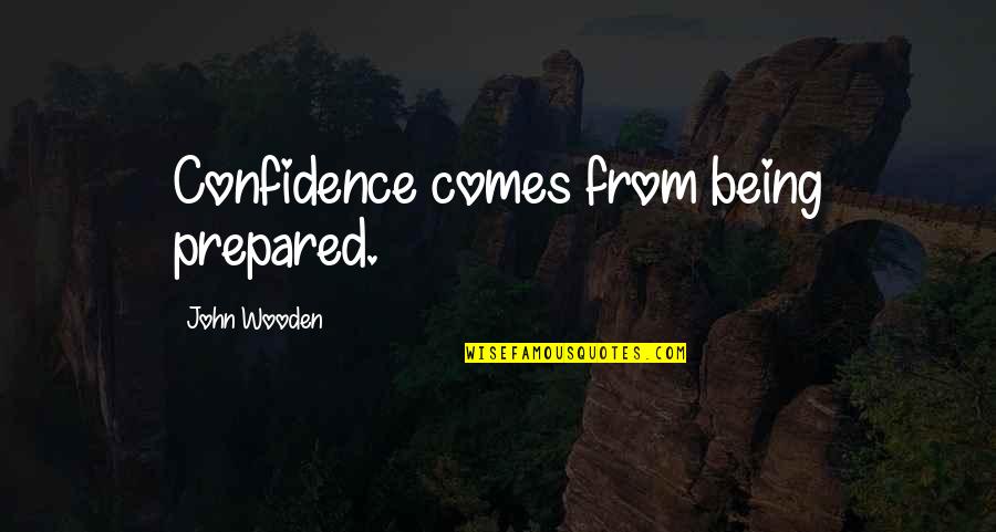 Coach John Wooden Famous Quotes By John Wooden: Confidence comes from being prepared.
