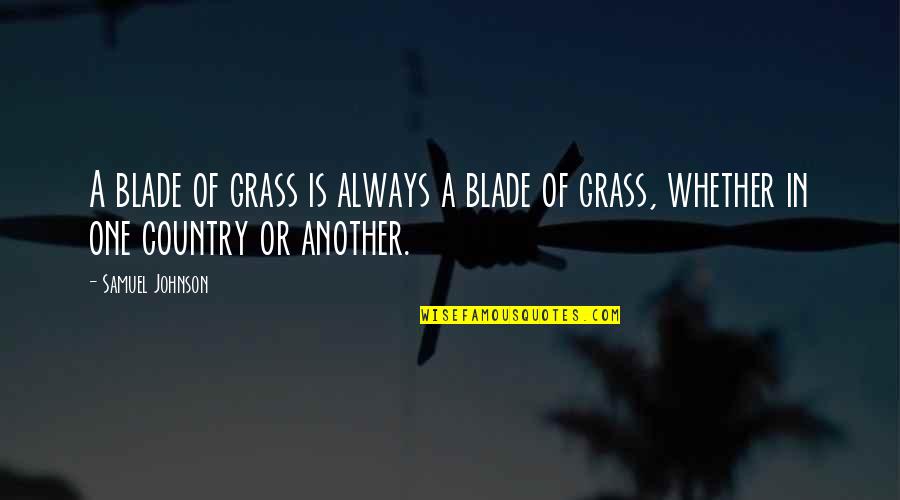 Coach Rick Vice Quotes By Samuel Johnson: A blade of grass is always a blade