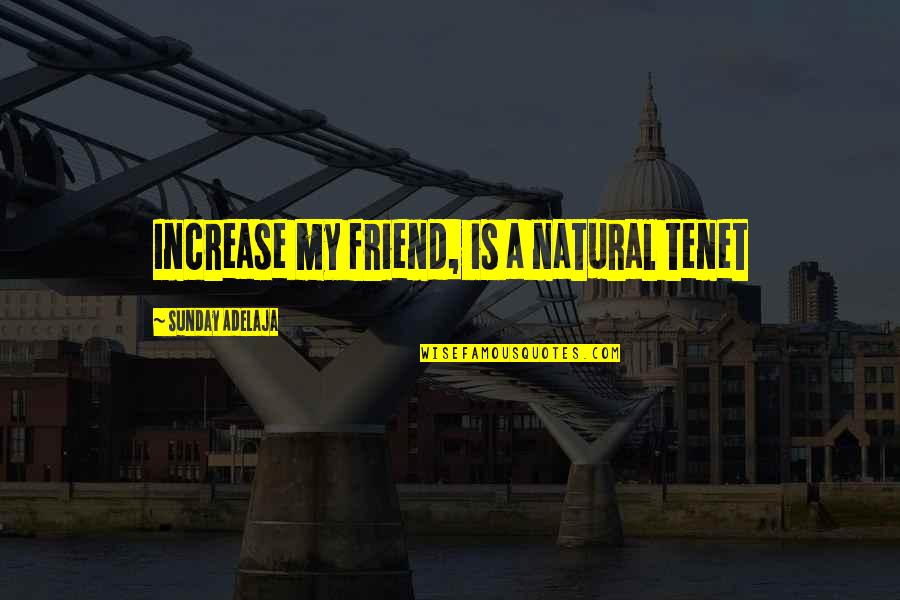 Coach Taylor Football Quotes By Sunday Adelaja: Increase my friend, is a natural tenet