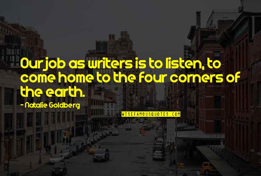 Coach Tony Dungy Quotes By Natalie Goldberg: Our job as writers is to listen, to