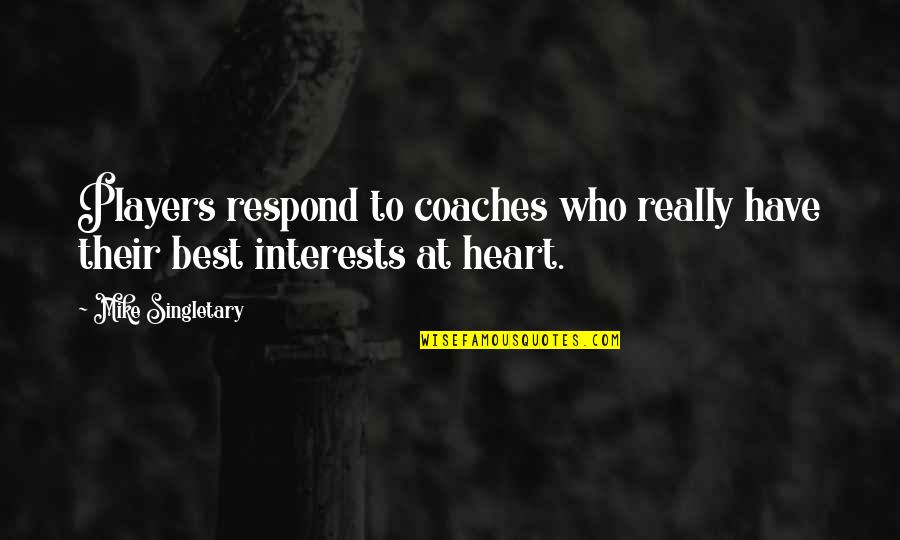 Coaches And Players Quotes By Mike Singletary: Players respond to coaches who really have their