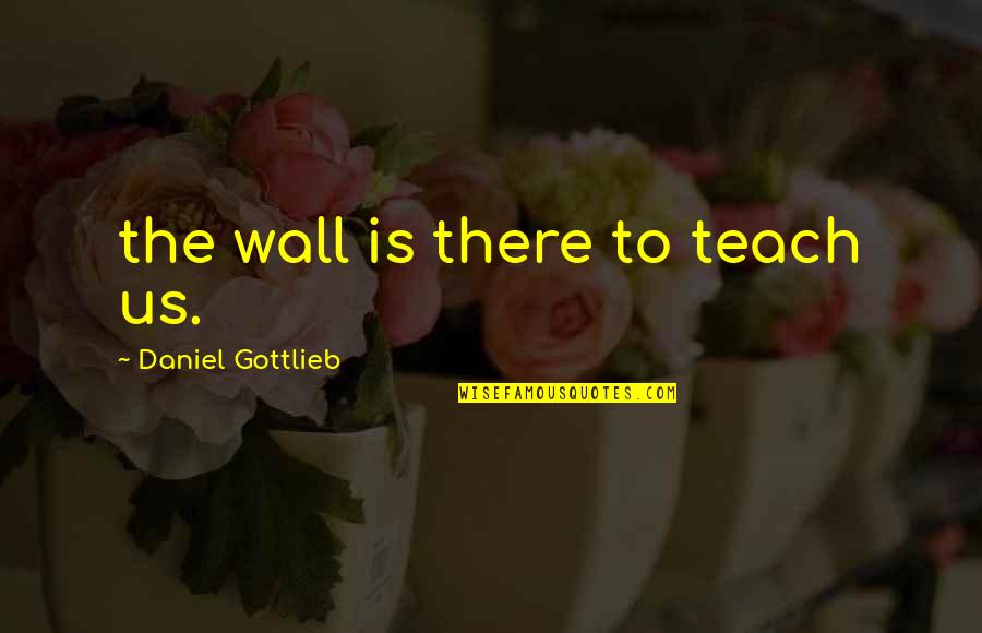 Coaches Impact Quotes By Daniel Gottlieb: the wall is there to teach us.