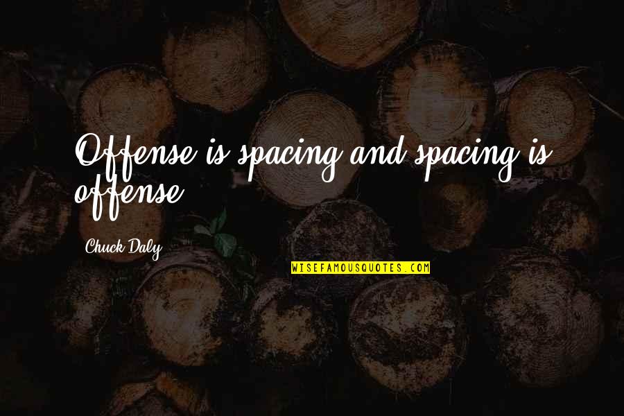 Coaching Basketball Quotes By Chuck Daly: Offense is spacing and spacing is offense.