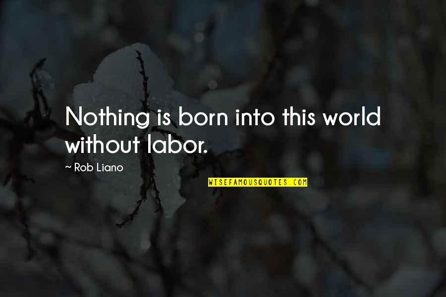 Coaching Motivation Quotes By Rob Liano: Nothing is born into this world without labor.