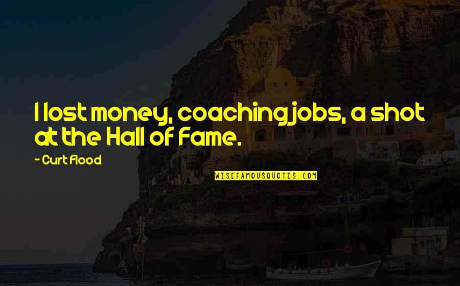 Coaching's Quotes By Curt Flood: I lost money, coaching jobs, a shot at