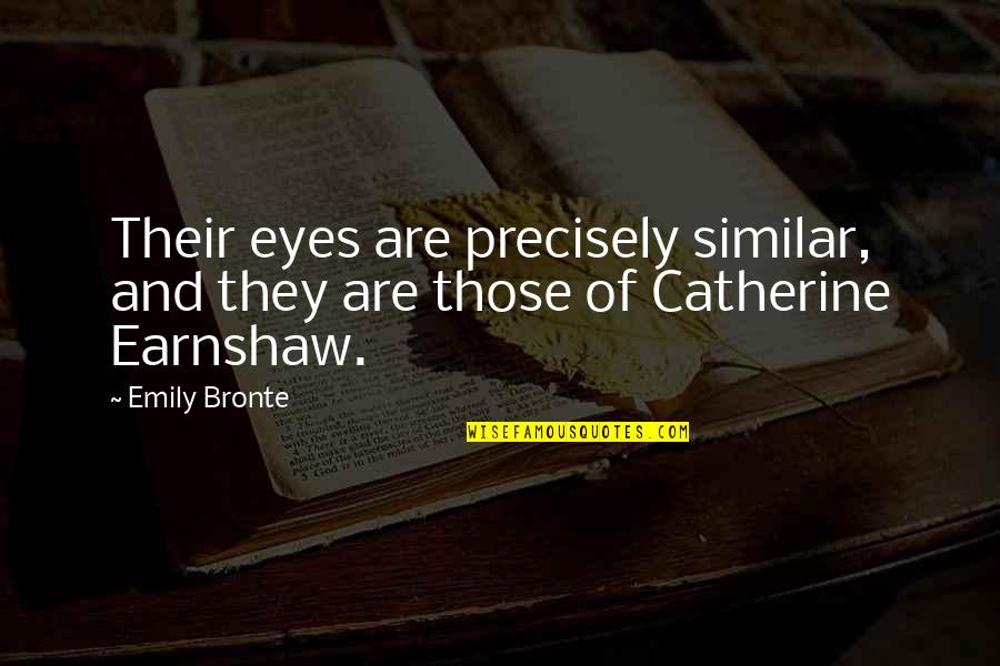 Coathooks Quotes By Emily Bronte: Their eyes are precisely similar, and they are