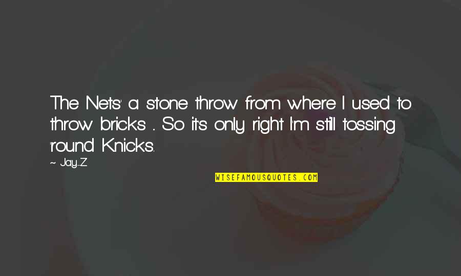 Cobasi Quotes By Jay-Z: The Nets' a stone throw from where I Cobasi Quotes By Jay-Z: The Nets' a stone throw from where I