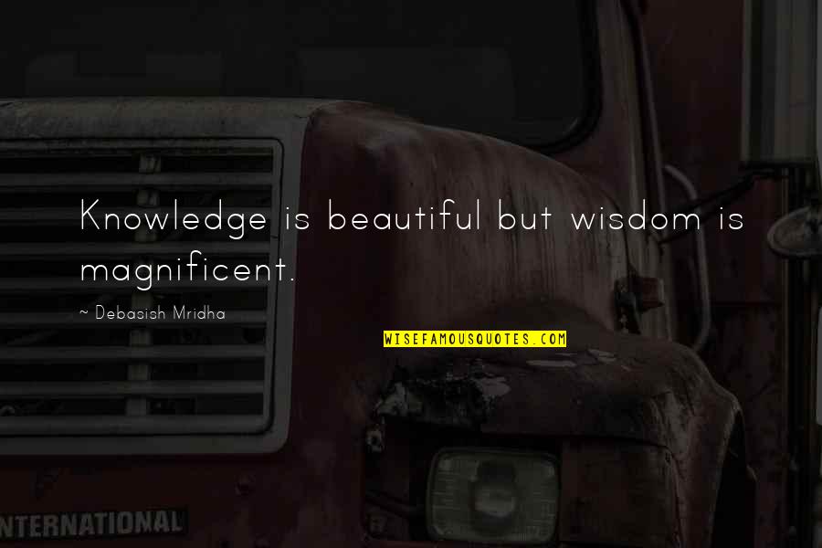Cobb Energy Centre Quotes By Debasish Mridha: Knowledge is beautiful but wisdom is magnificent.