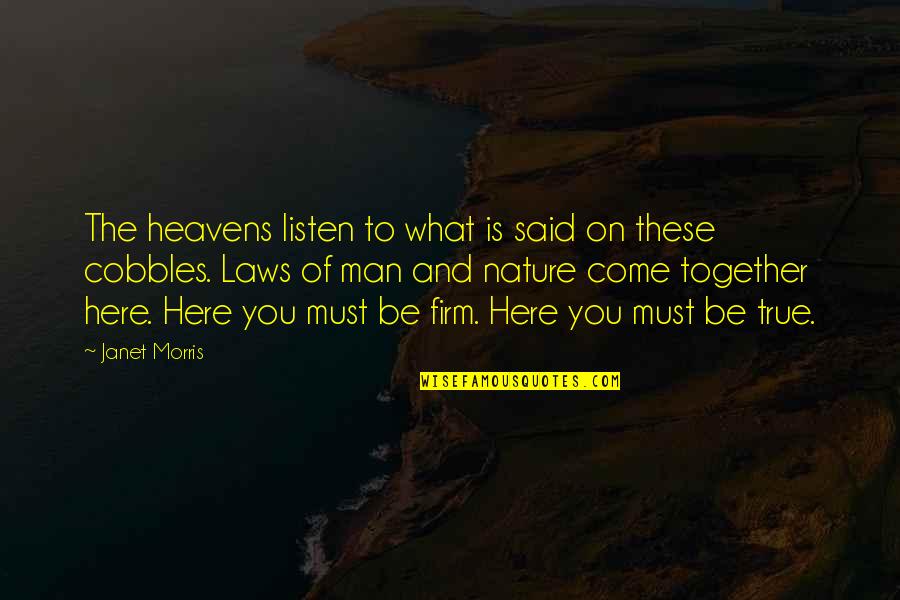 Cobbles Quotes By Janet Morris: The heavens listen to what is said on