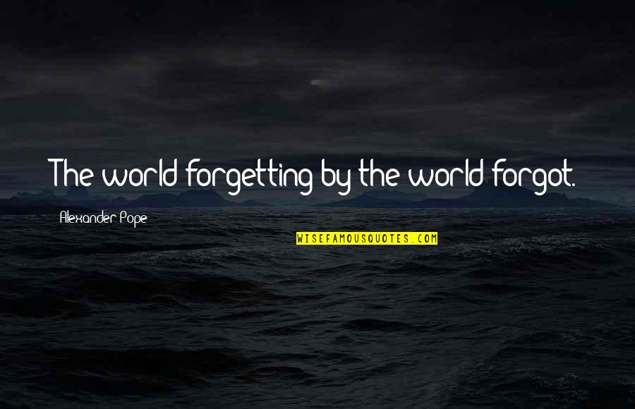 Cocane Quotes By Alexander Pope: The world forgetting by the world forgot.