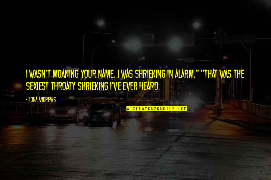 Cochelin Galt Quotes By Ilona Andrews: I wasn't moaning your name. I was shrieking