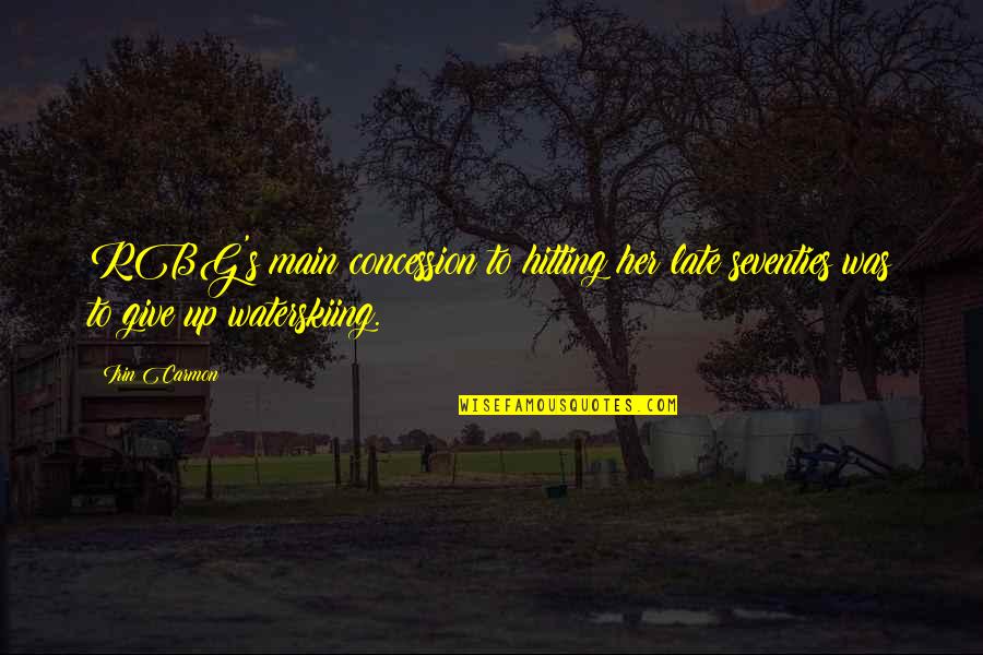 Cockatrice Download Quotes By Irin Carmon: RBG's main concession to hitting her late seventies