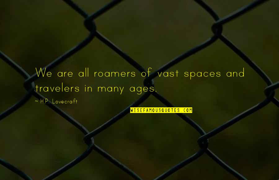 Cockpits Views Quotes By H.P. Lovecraft: We are all roamers of vast spaces and