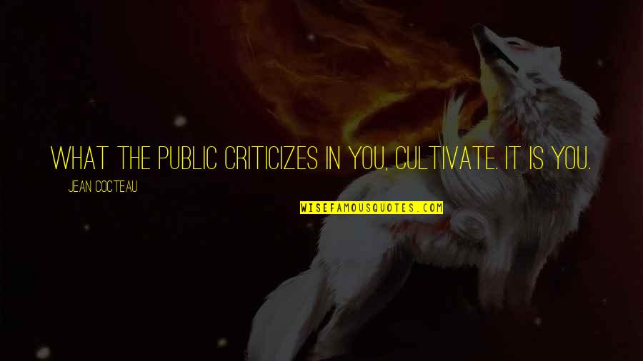 Cocteau's Quotes By Jean Cocteau: What the public criticizes in you, cultivate. It