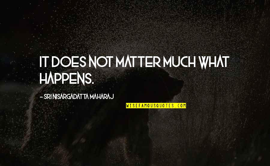Codependent Friendship Quotes By Sri Nisargadatta Maharaj: It does not matter much what happens.