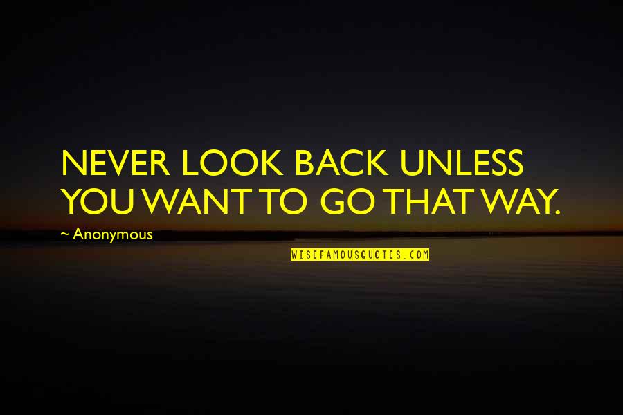 Coeurs De Palmier Quotes By Anonymous: NEVER LOOK BACK UNLESS YOU WANT TO GO