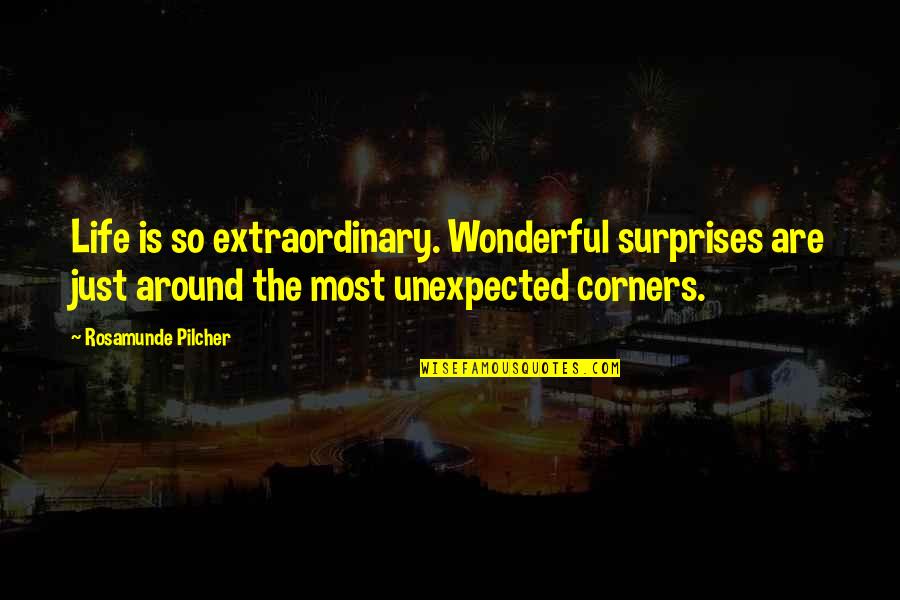 Coexisted Synonym Quotes By Rosamunde Pilcher: Life is so extraordinary. Wonderful surprises are just