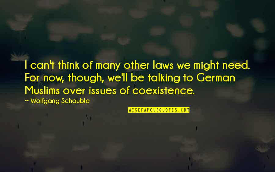 Coexistence Quotes By Wolfgang Schauble: I can't think of many other laws we