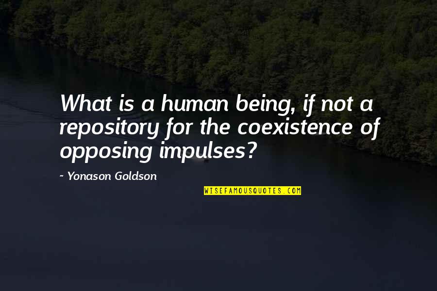 Coexistence Quotes By Yonason Goldson: What is a human being, if not a