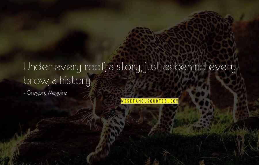 Coffee And Monday Quotes By Gregory Maguire: Under every roof, a story, just as behind Coffee And Monday Quotes By Gregory Maguire: Under every roof, a story, just as behind