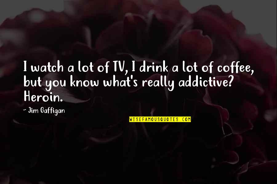 Coffee Drink Quotes By Jim Gaffigan: I watch a lot of TV, I drink