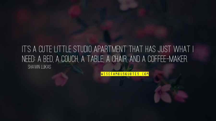 Coffee Table Quotes By Shawn Lukas: It's a cute little studio apartment that has