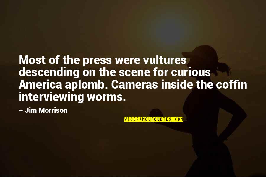 Coffin'd Quotes By Jim Morrison: Most of the press were vultures descending on