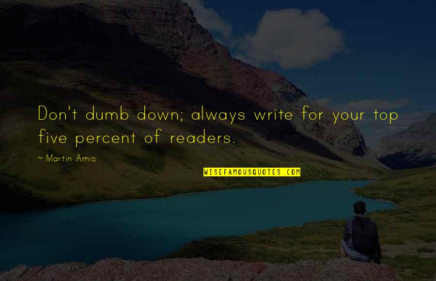 Coffined Quotes By Martin Amis: Don't dumb down; always write for your top