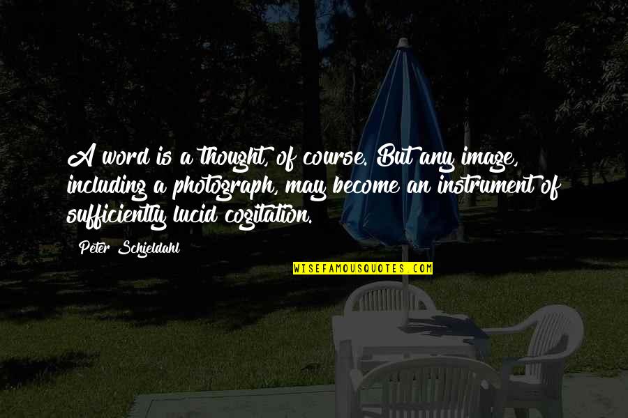 Cogitation Quotes By Peter Schjeldahl: A word is a thought, of course. But