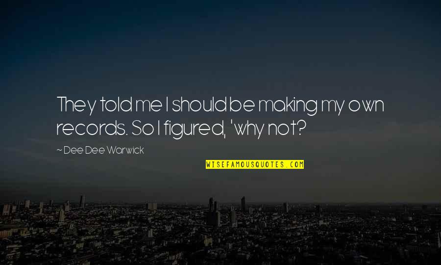 Coglan Ortho Quotes By Dee Dee Warwick: They told me I should be making my