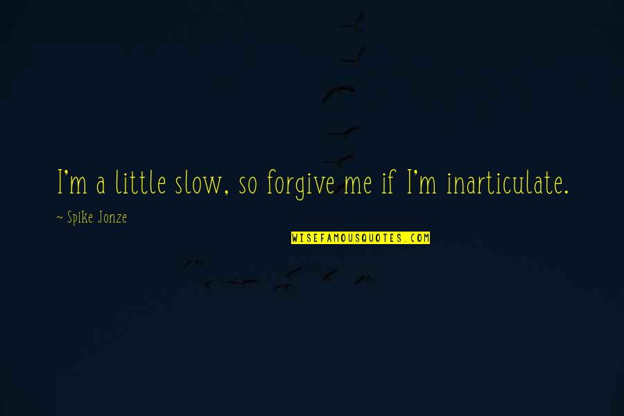 Cognisant Quotes By Spike Jonze: I'm a little slow, so forgive me if