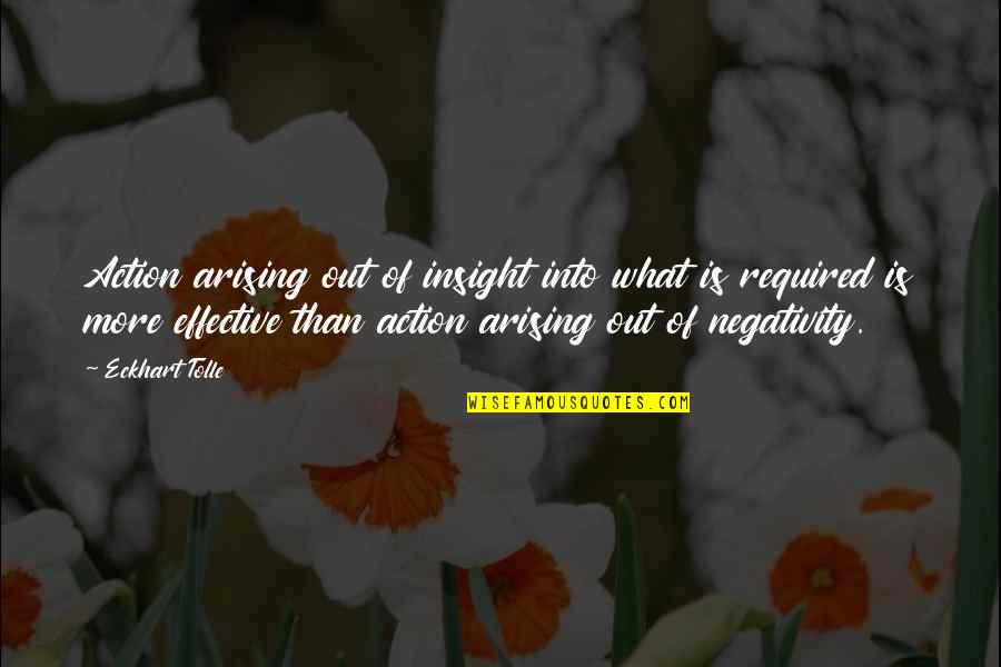 Cognomen Quotes By Eckhart Tolle: Action arising out of insight into what is