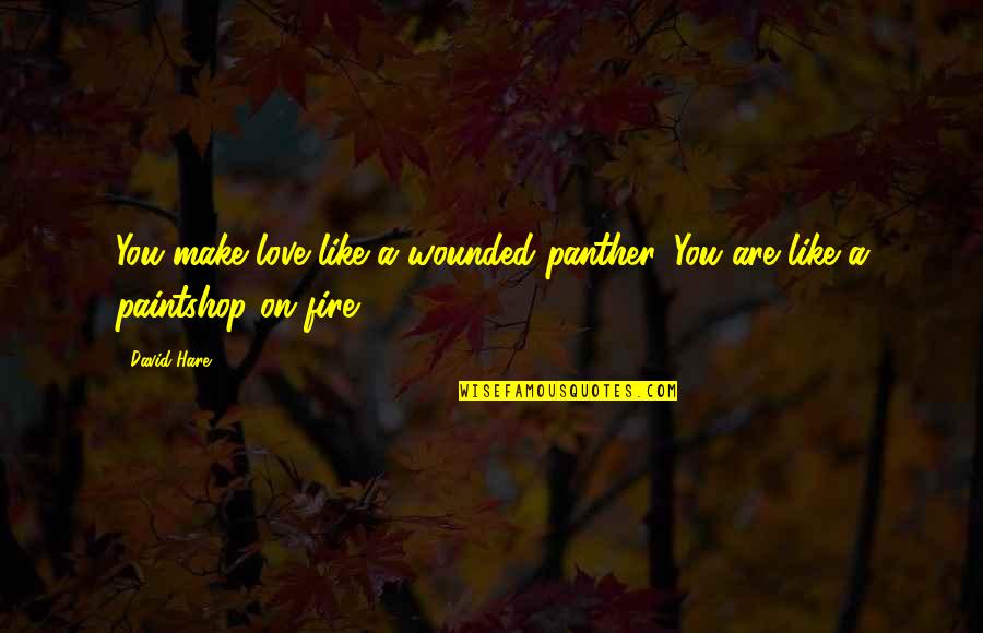 Coh Panther Quotes By David Hare: You make love like a wounded panther. You