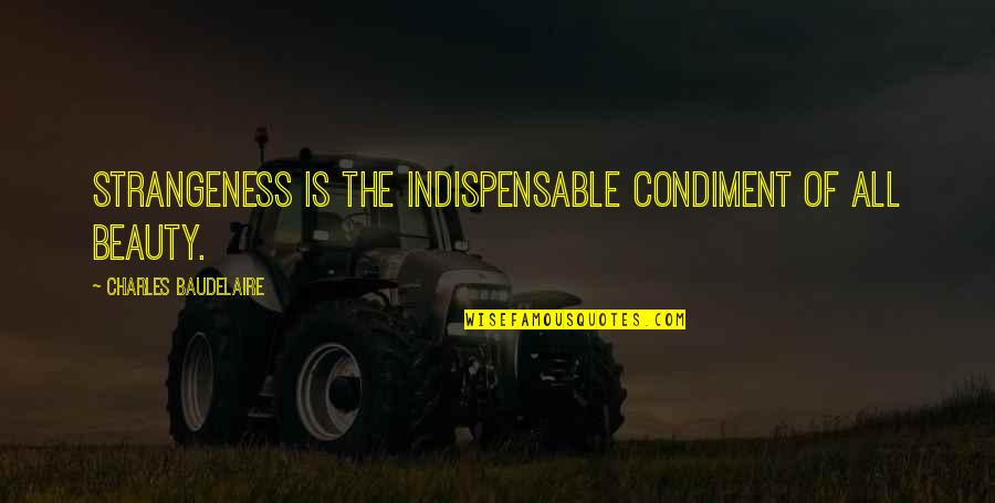Cohete Dibujo Quotes By Charles Baudelaire: Strangeness is the indispensable condiment of all beauty. Cohete Dibujo Quotes By Charles Baudelaire: Strangeness is the indispensable condiment of all beauty.
